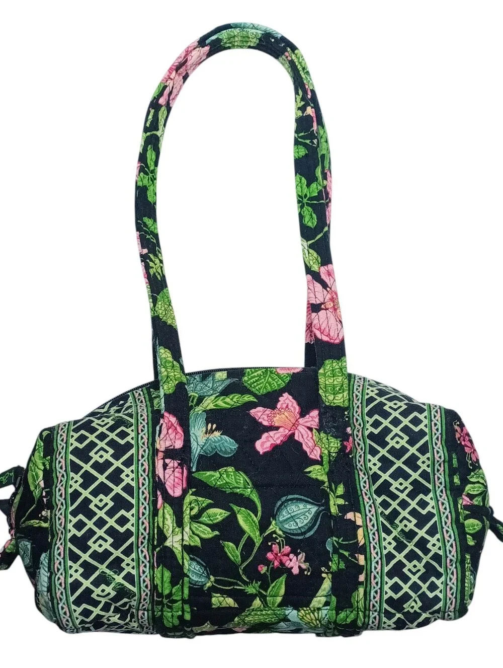Vera Bradley Botanica Quilted Fabric Double-Handled Purse w/Zip Closure Retired